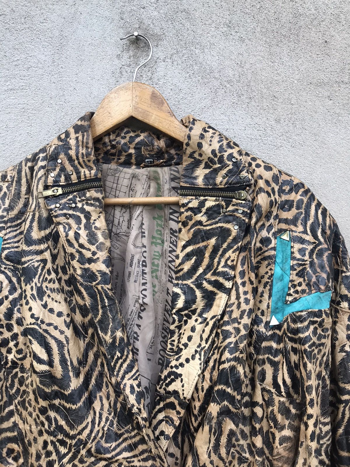 If Six Was Nine RARE PUNK STYLE LEOPARD PVC LEATHER JACKET SEDITONARIES Size US M / EU 48-50 / 2 - 9 Thumbnail