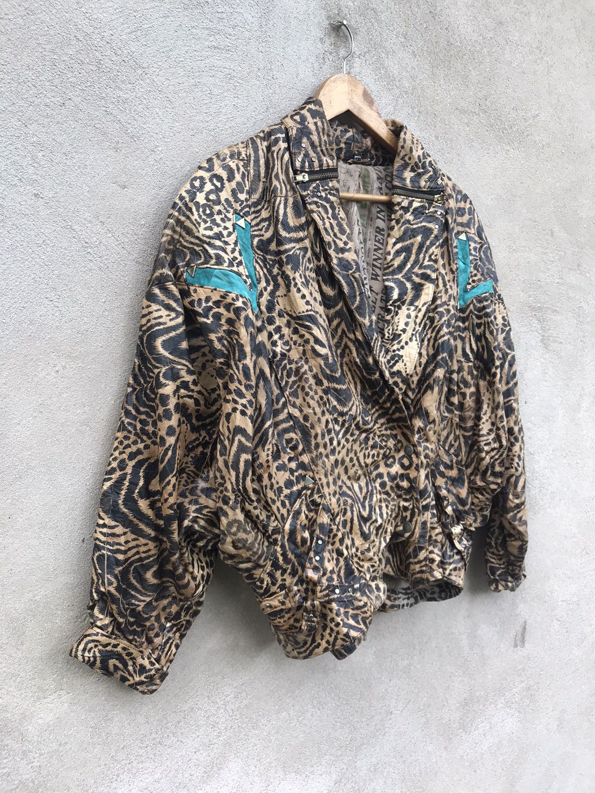 If Six Was Nine RARE PUNK STYLE LEOPARD PVC LEATHER JACKET SEDITONARIES Size US M / EU 48-50 / 2 - 4 Thumbnail