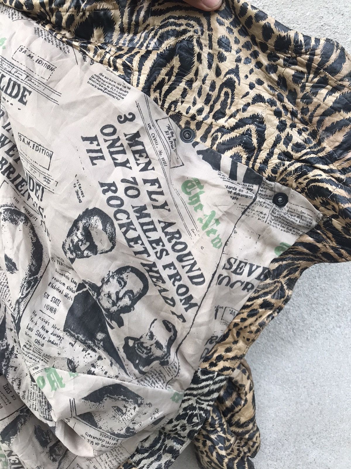 If Six Was Nine RARE PUNK STYLE LEOPARD PVC LEATHER JACKET SEDITONARIES Size US M / EU 48-50 / 2 - 16 Thumbnail