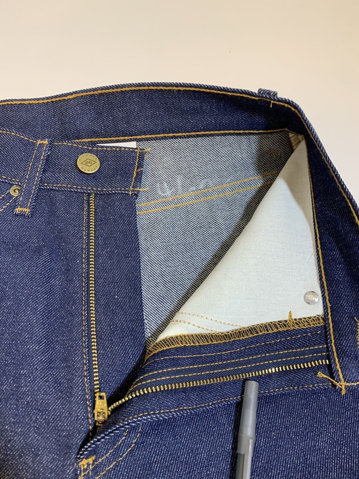 Vintage Diamond Gusset Motorcycle Raw Denim Rigid High Rise Jeans Size 25" / US 0 / IT 36 - 5 Thumbnail
