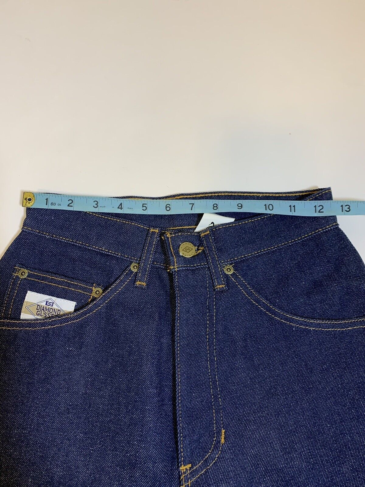 Vintage Diamond Gusset Motorcycle Raw Denim Rigid High Rise Jeans Size 25" / US 0 / IT 36 - 8 Thumbnail