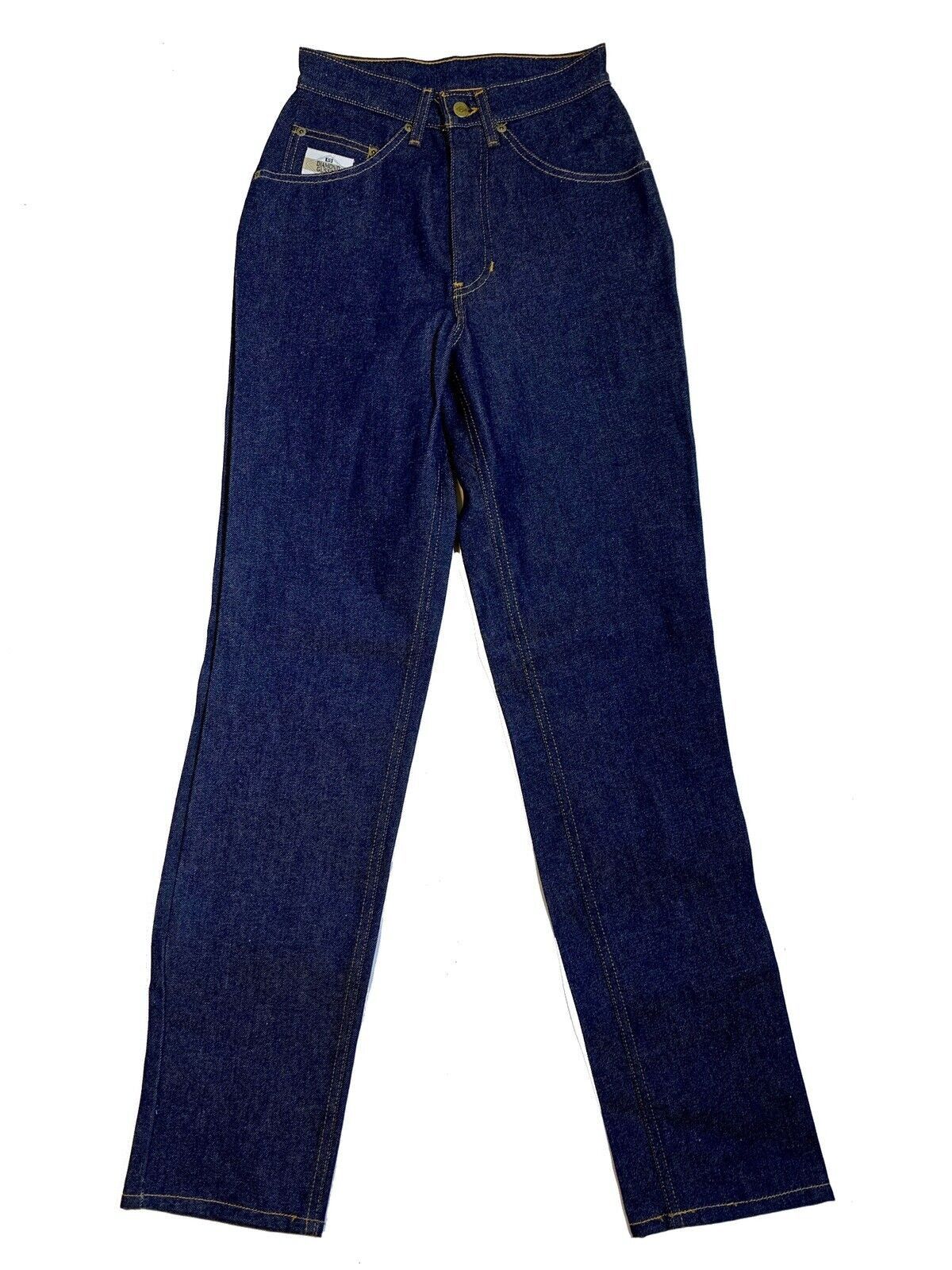 Vintage Diamond Gusset Motorcycle Raw Denim Rigid High Rise Jeans Size 25" / US 0 / IT 36 - 1 Thumbnail