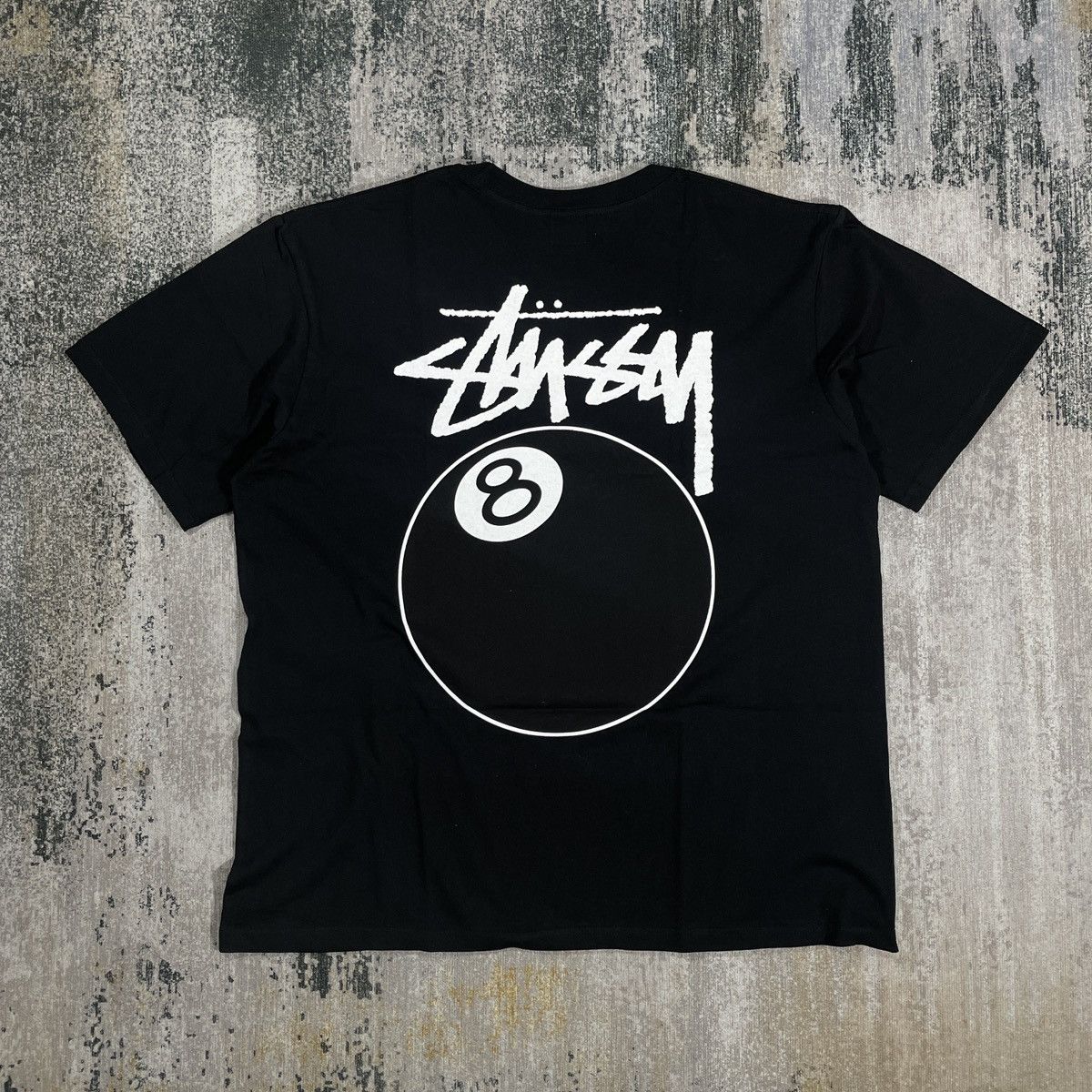 image of 8 Ball x Stussy 8-Ball Pig Dyed Tee // Large in Black, Men's