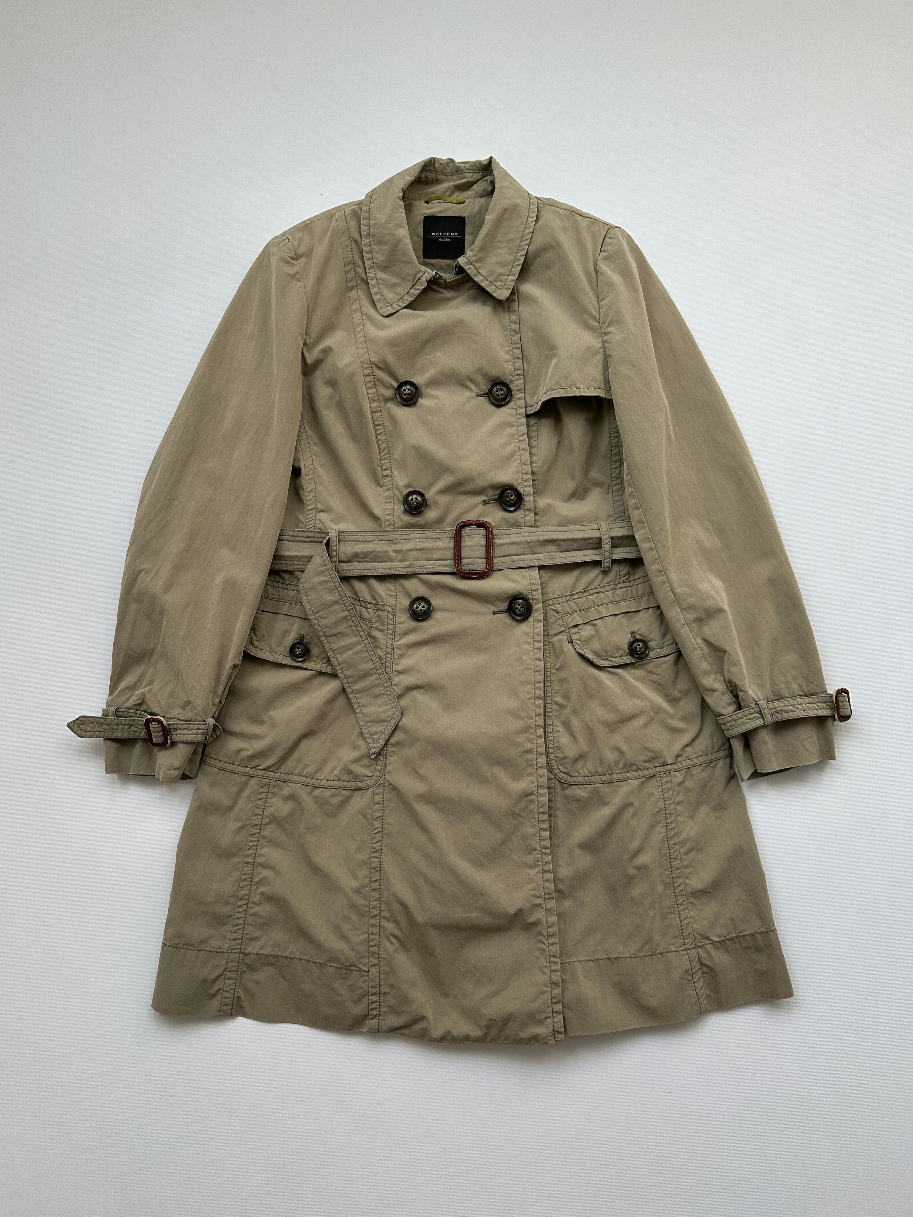 image of Max Mara x Weekend Max Mara Trench Coat Jacket in Beige, Women's (Size XL)