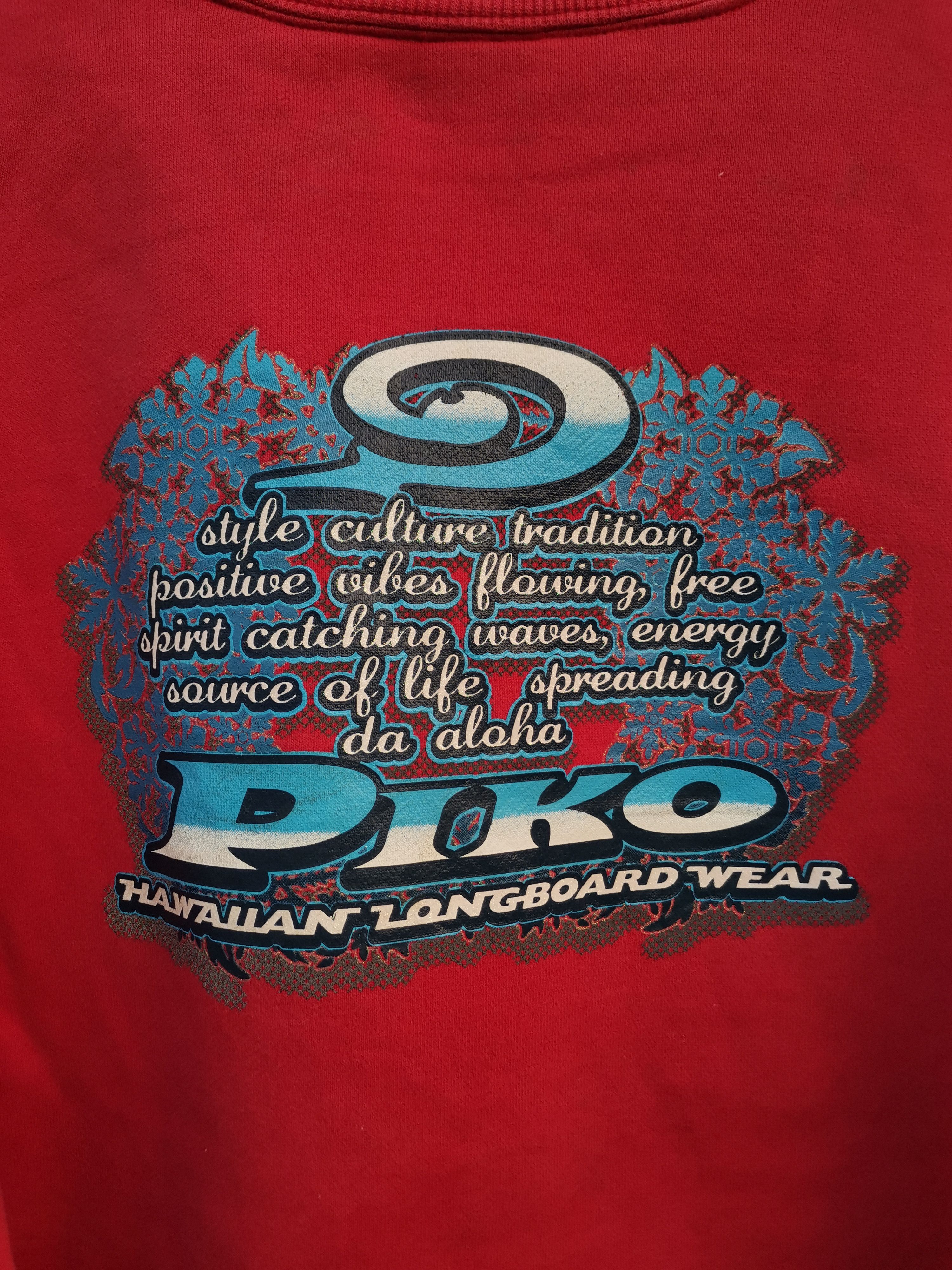 Vintage Vintage 90s Piko Hawaiian Longboard Wear Sweatshirt Size US L / EU 52-54 / 3 - 2 Thumbnail