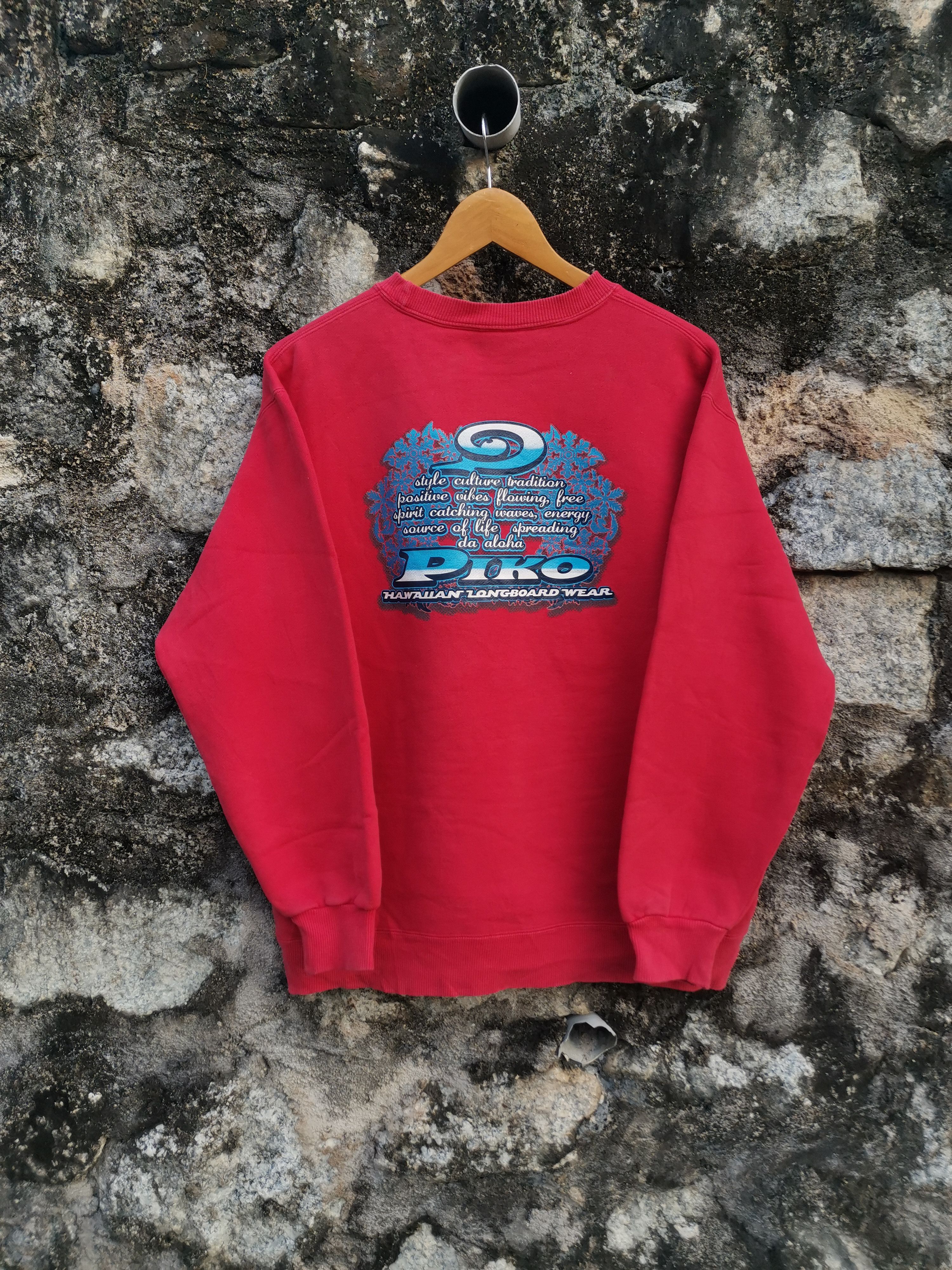 Vintage Vintage 90s Piko Hawaiian Longboard Wear Sweatshirt Size US L / EU 52-54 / 3 - 1 Thumbnail