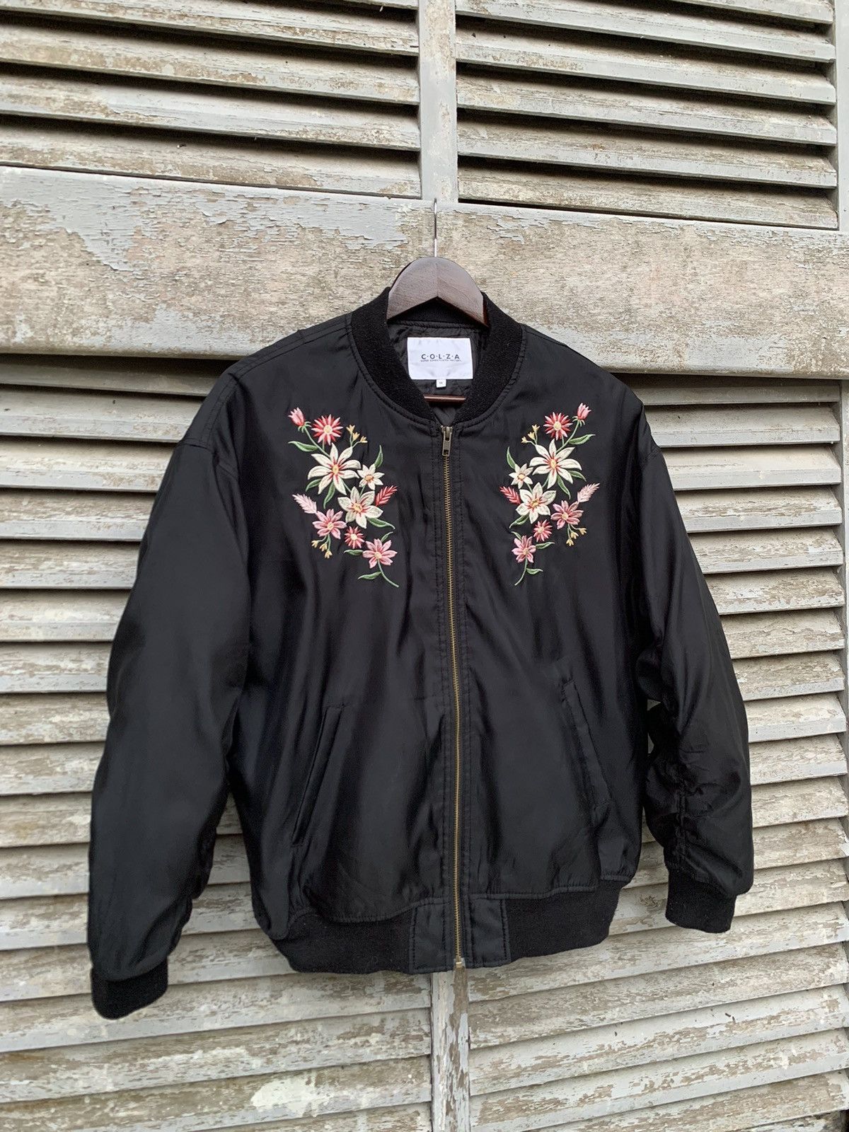 Japanese Brand Floral Embroidery Bomber Jacket By Colza for WOMAN Size US M / EU 48-50 / 2 - 4 Thumbnail