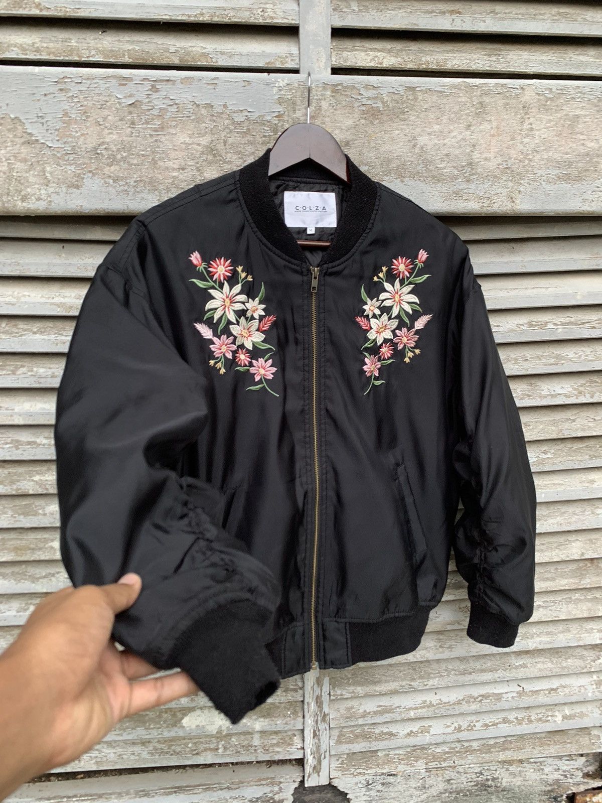 Japanese Brand Floral Embroidery Bomber Jacket By Colza for WOMAN Size US M / EU 48-50 / 2 - 2 Thumbnail
