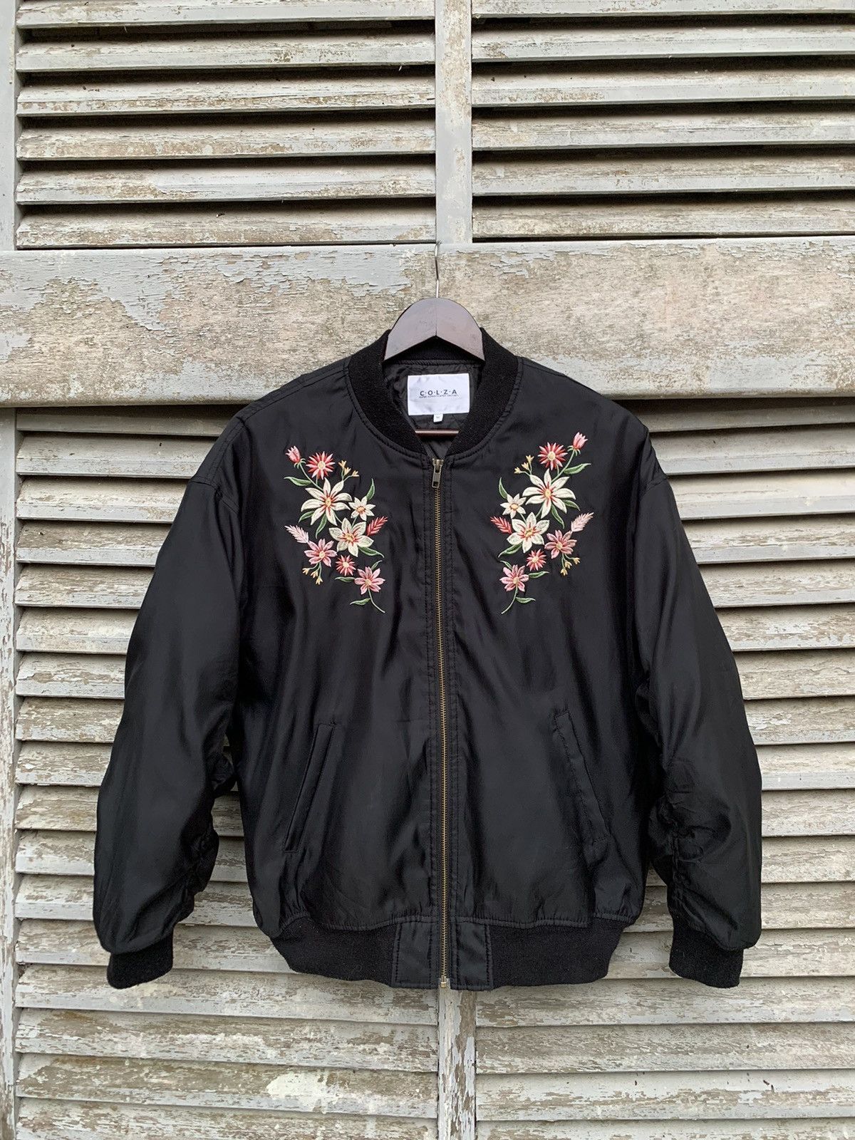 Japanese Brand Floral Embroidery Bomber Jacket By Colza for WOMAN Size US M / EU 48-50 / 2 - 5 Thumbnail