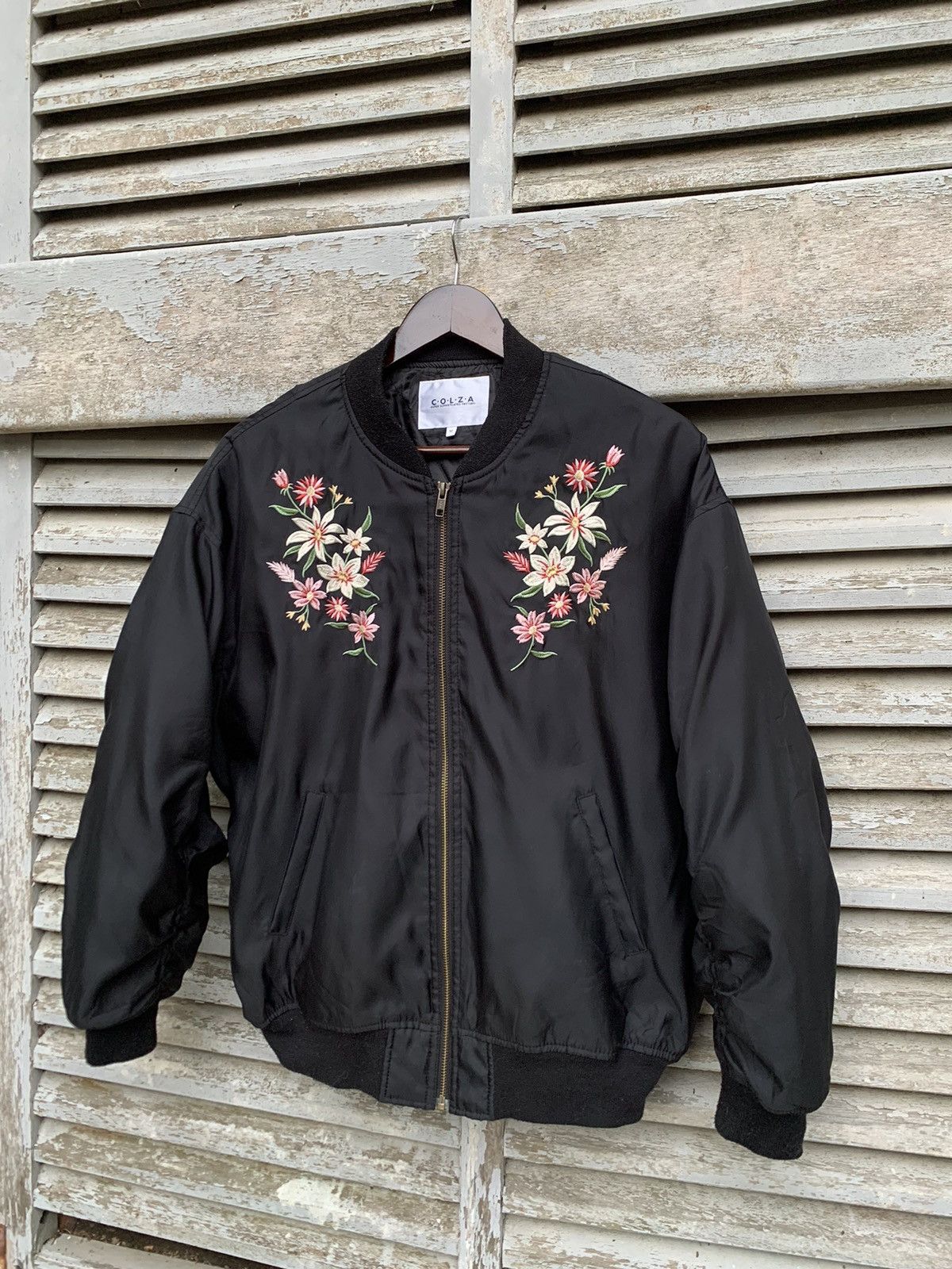 Japanese Brand Floral Embroidery Bomber Jacket By Colza for WOMAN Size US M / EU 48-50 / 2 - 1 Thumbnail