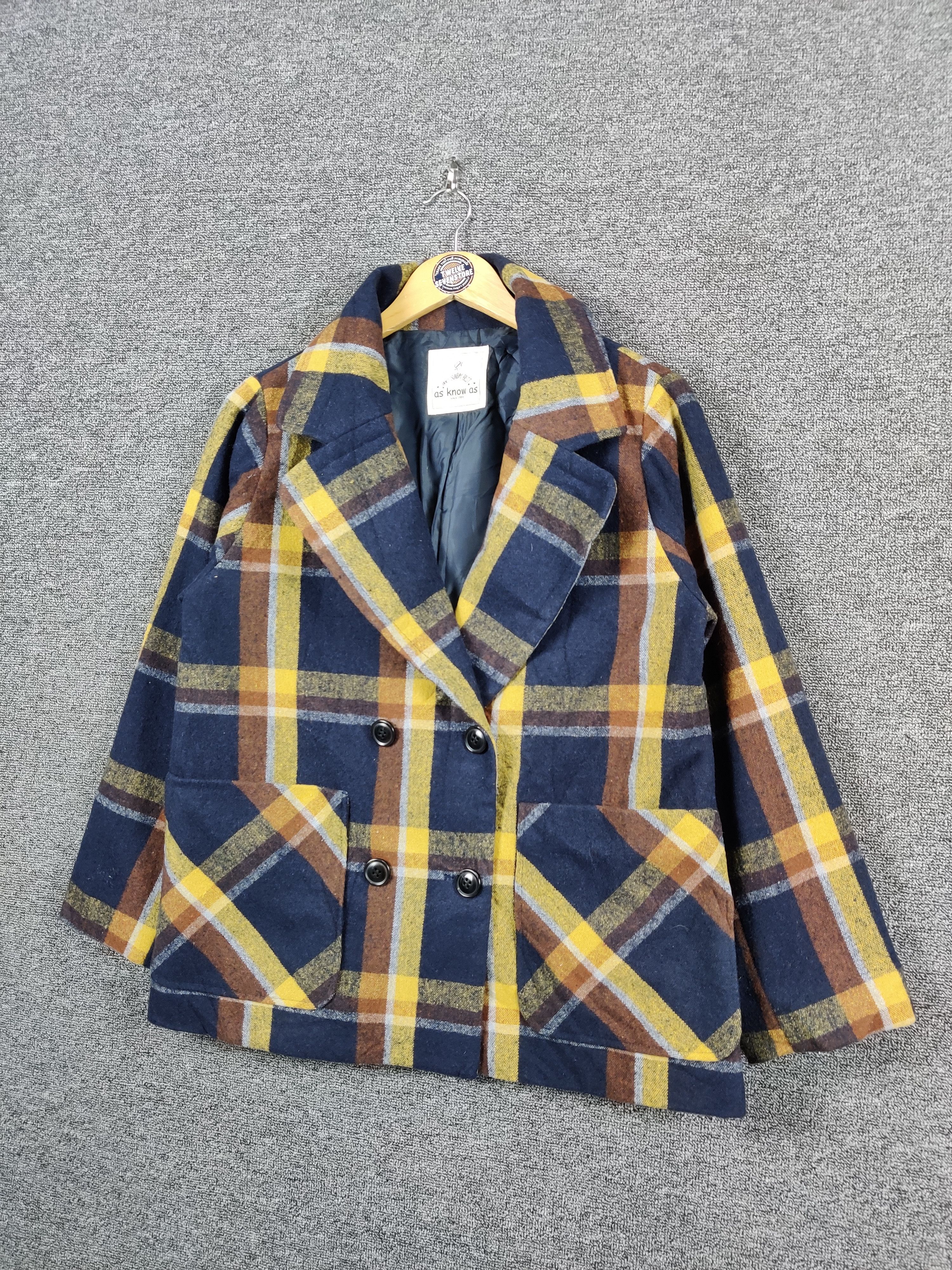 Japanese Brand Vintage As Know As Shadow Plaid Checkered Blazer Coat Size US M / EU 48-50 / 2 - 2 Thumbnail