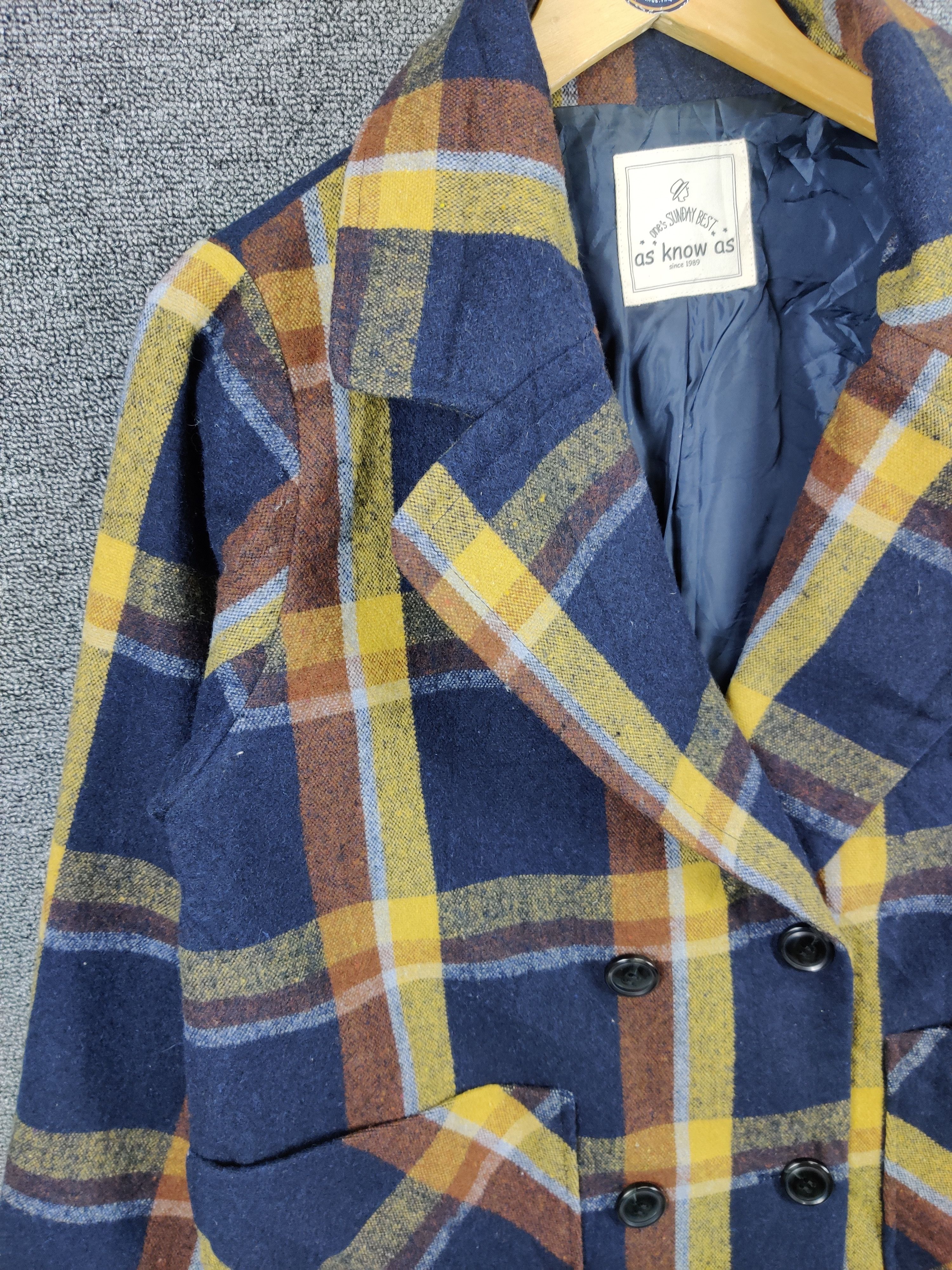 Japanese Brand Vintage As Know As Shadow Plaid Checkered Blazer Coat Size US M / EU 48-50 / 2 - 6 Thumbnail