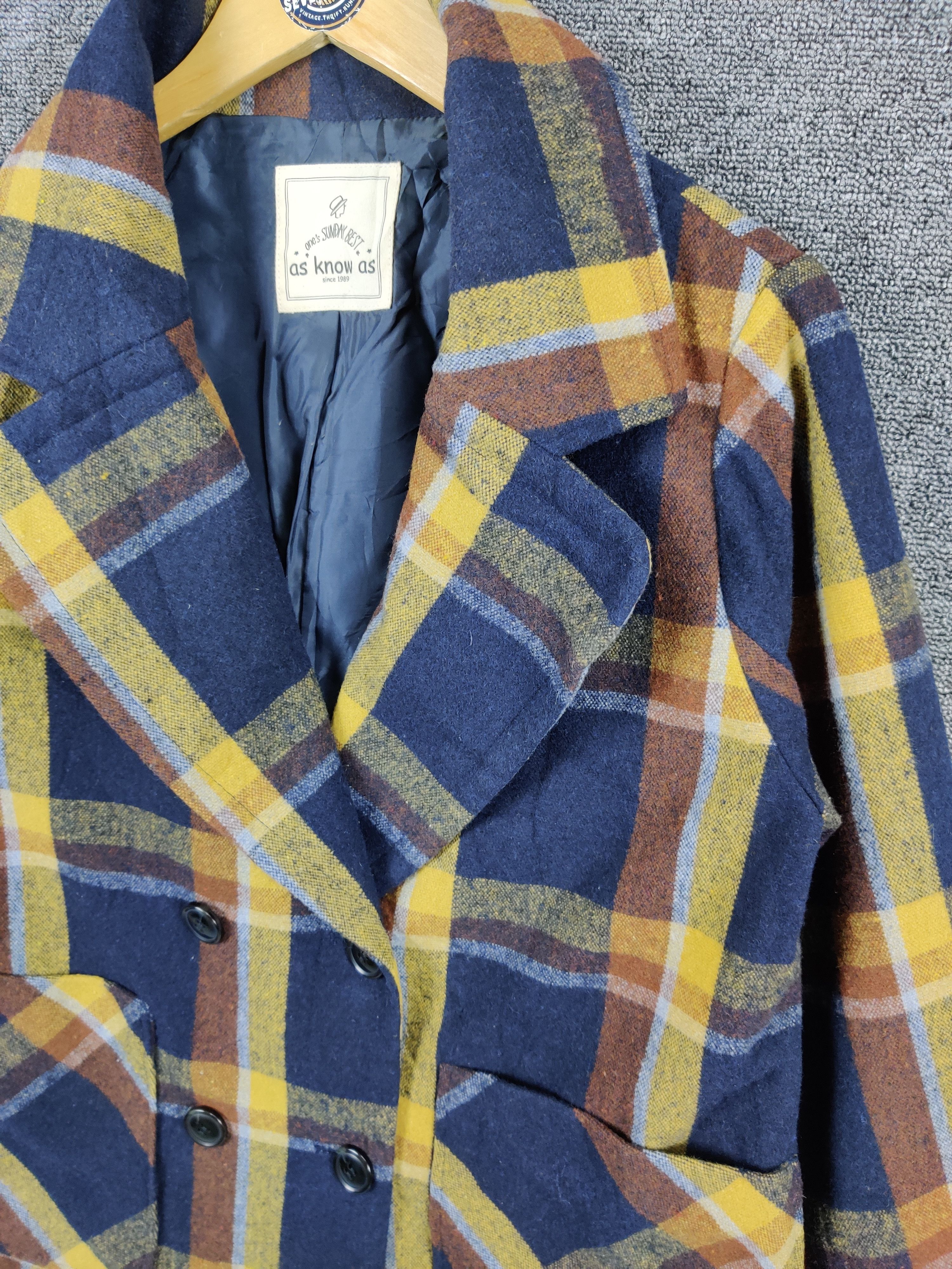Japanese Brand Vintage As Know As Shadow Plaid Checkered Blazer Coat Size US M / EU 48-50 / 2 - 5 Thumbnail