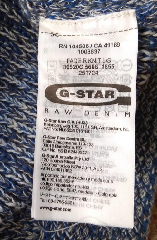 G-Star G-STAR RAW Vintage cotton knitted sweater Size US L / EU 52-54 / 3 - 7 Thumbnail