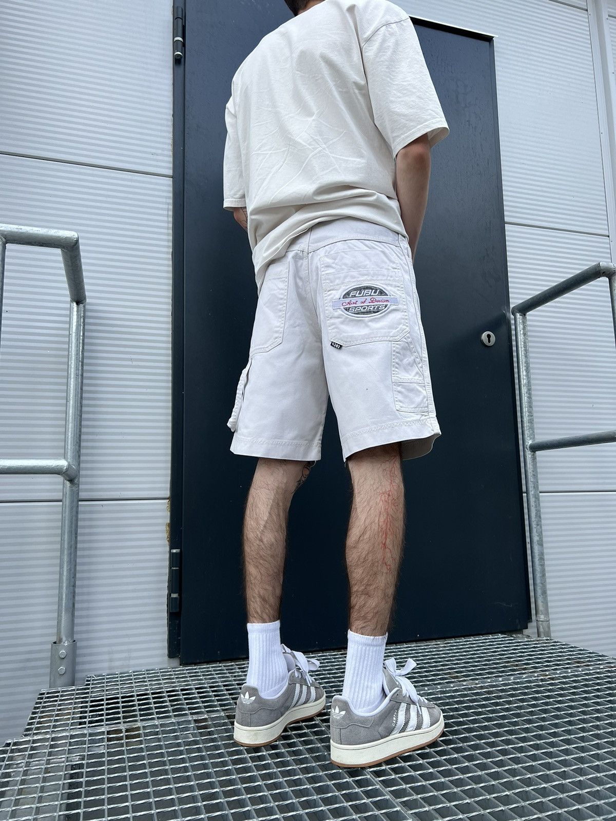 image of Fubu Denim Jorts in White, Men's (Size 31)