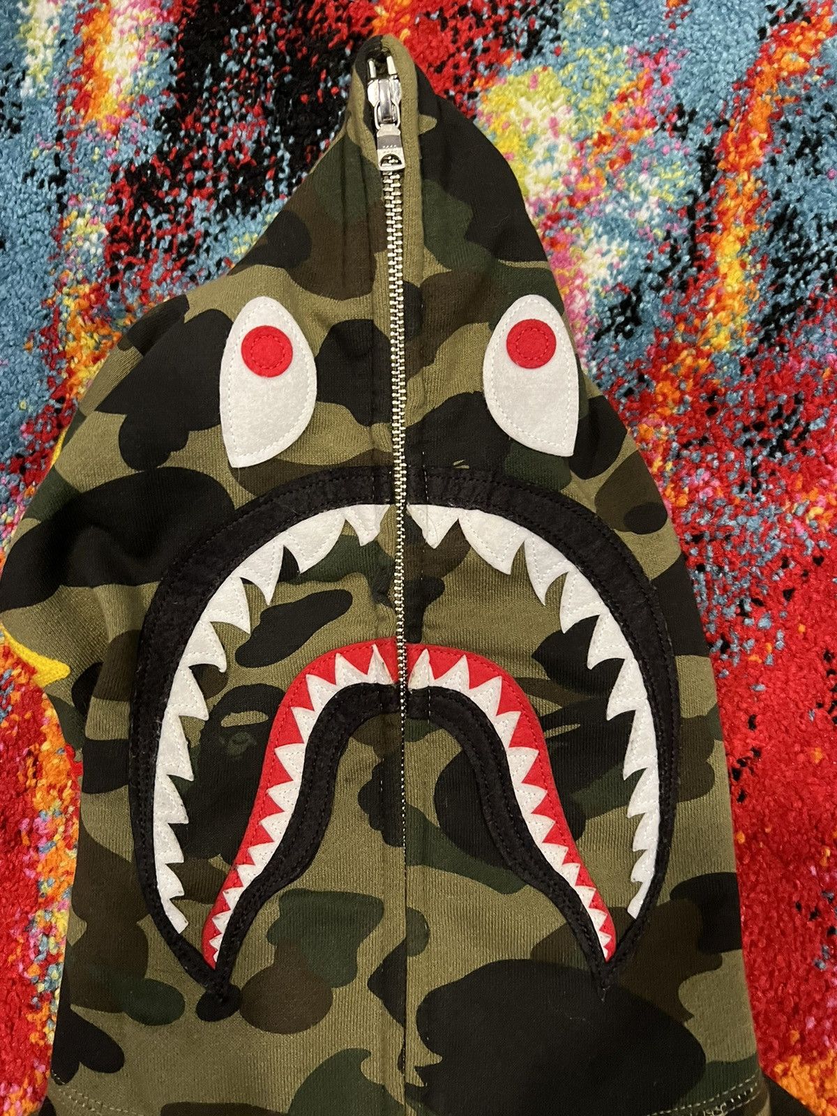 Bape 1st Camo PONR Shark Full Zip Hoodie Size US M / EU 48-50 / 2 - 3 Thumbnail