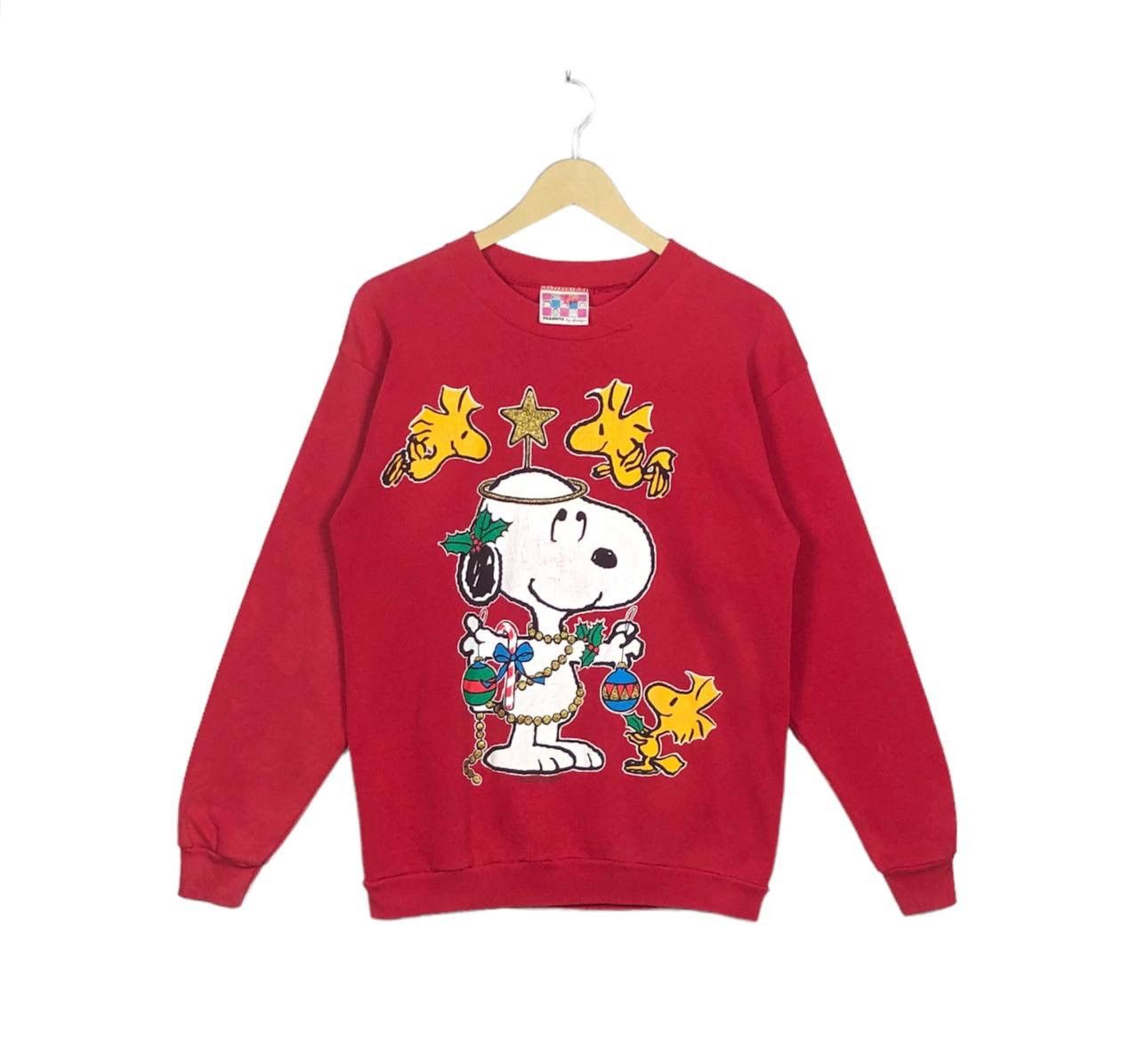 Cartoon Network × Peanuts × Vintage Vintage 80s Peanuts Snoopy Christmas Print Sweatshirt Size US M / EU 48-50 / 2 - 1 Thumbnail