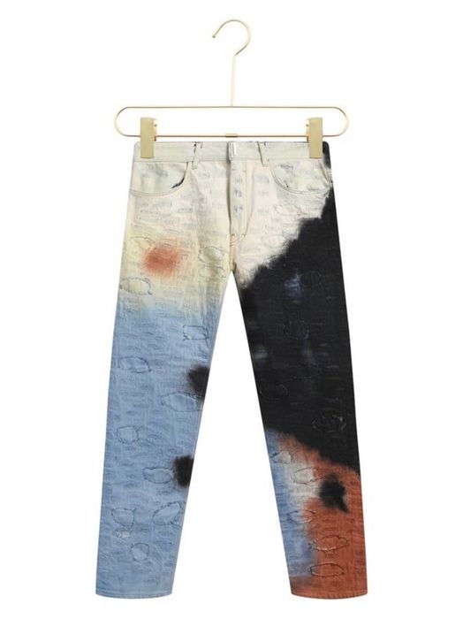 GIVENCHY Slim-Fit Tapered Distressed Tie-Dyed Jeans for Men