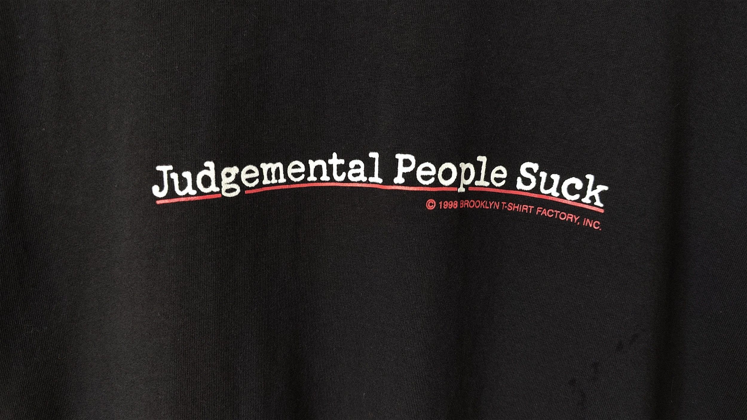 Brooklyn Clothing × Brooklyn Projects × Vintage Judgemental People Suck 1998 Brooklyn Factory Vintage tshirt Size US XL / EU 56 / 4 - 3 Thumbnail