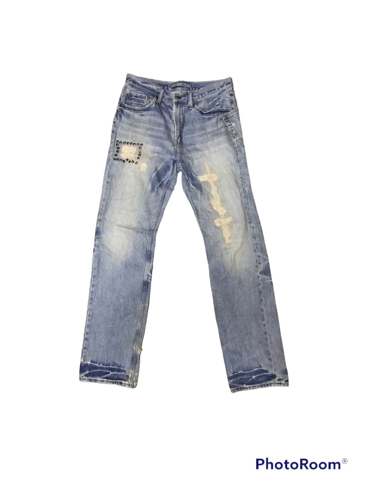 image of Distressed Denim Nice Design in Blue, Men's (Size 32)