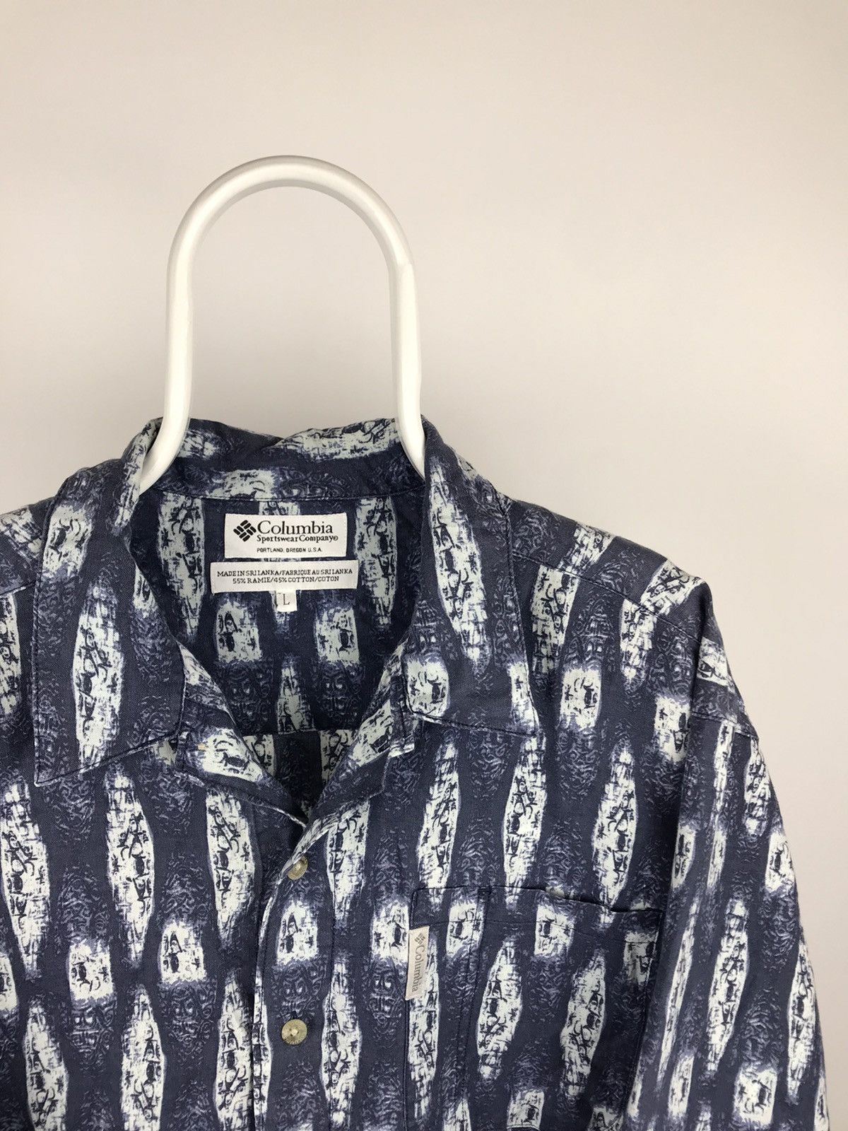 Columbia Vintage Columbia Short Sleeve Shirt Ramie Cotton Aztec Print Size US L / EU 52-54 / 3 - 2 Thumbnail