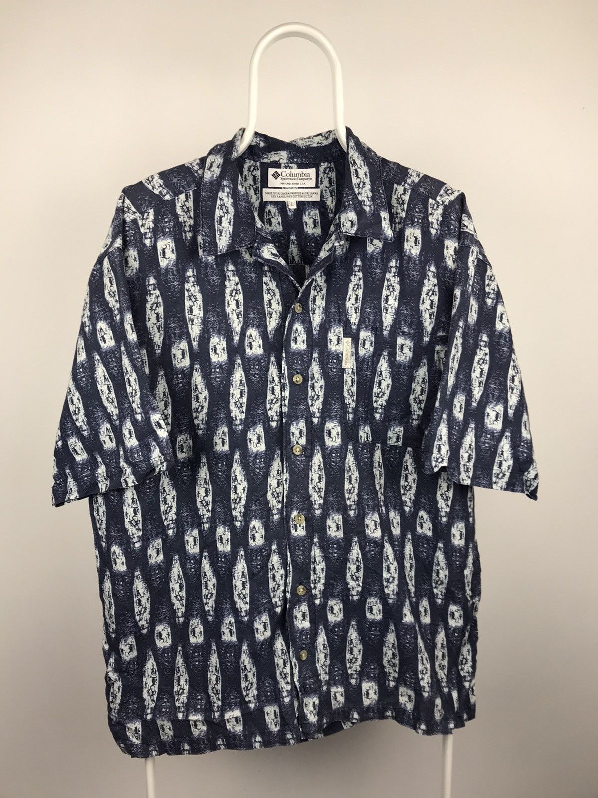 Columbia Vintage Columbia Short Sleeve Shirt Ramie Cotton Aztec Print Size US L / EU 52-54 / 3 - 1 Thumbnail