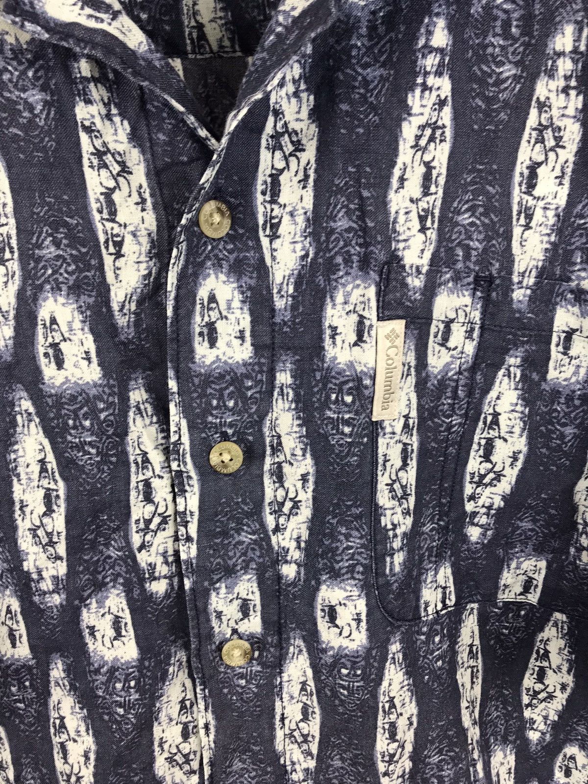 Columbia Vintage Columbia Short Sleeve Shirt Ramie Cotton Aztec Print Size US L / EU 52-54 / 3 - 4 Thumbnail
