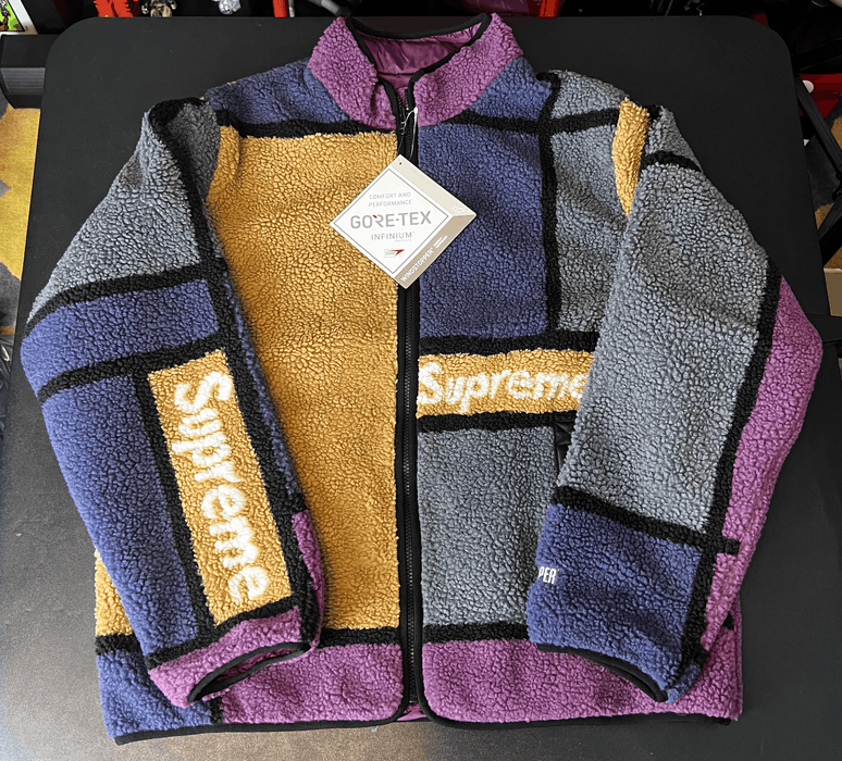 Supreme Supreme Reversible Colorblocked Fleece Jacket Purple | Grailed