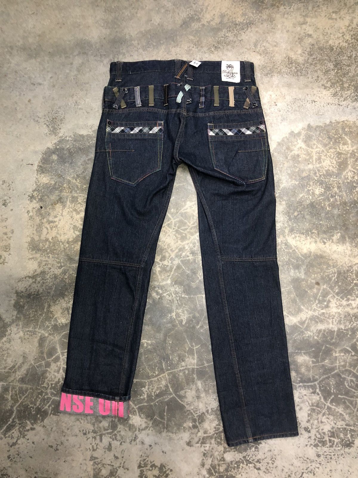 Japanese Brand Dominated Handcrafted Jean double waist zipper denim rare Size US 33 - 2 Thumbnail