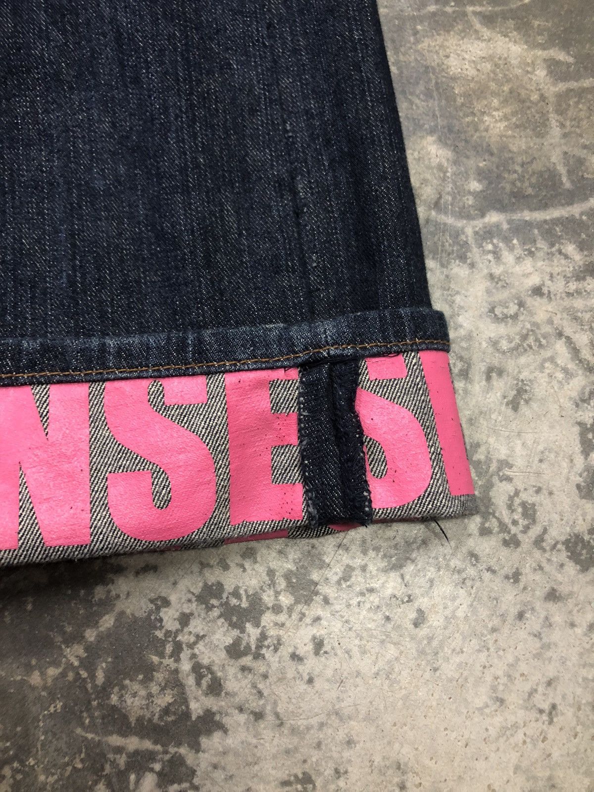 Japanese Brand Dominated Handcrafted Jean double waist zipper denim rare Size US 33 - 17 Thumbnail