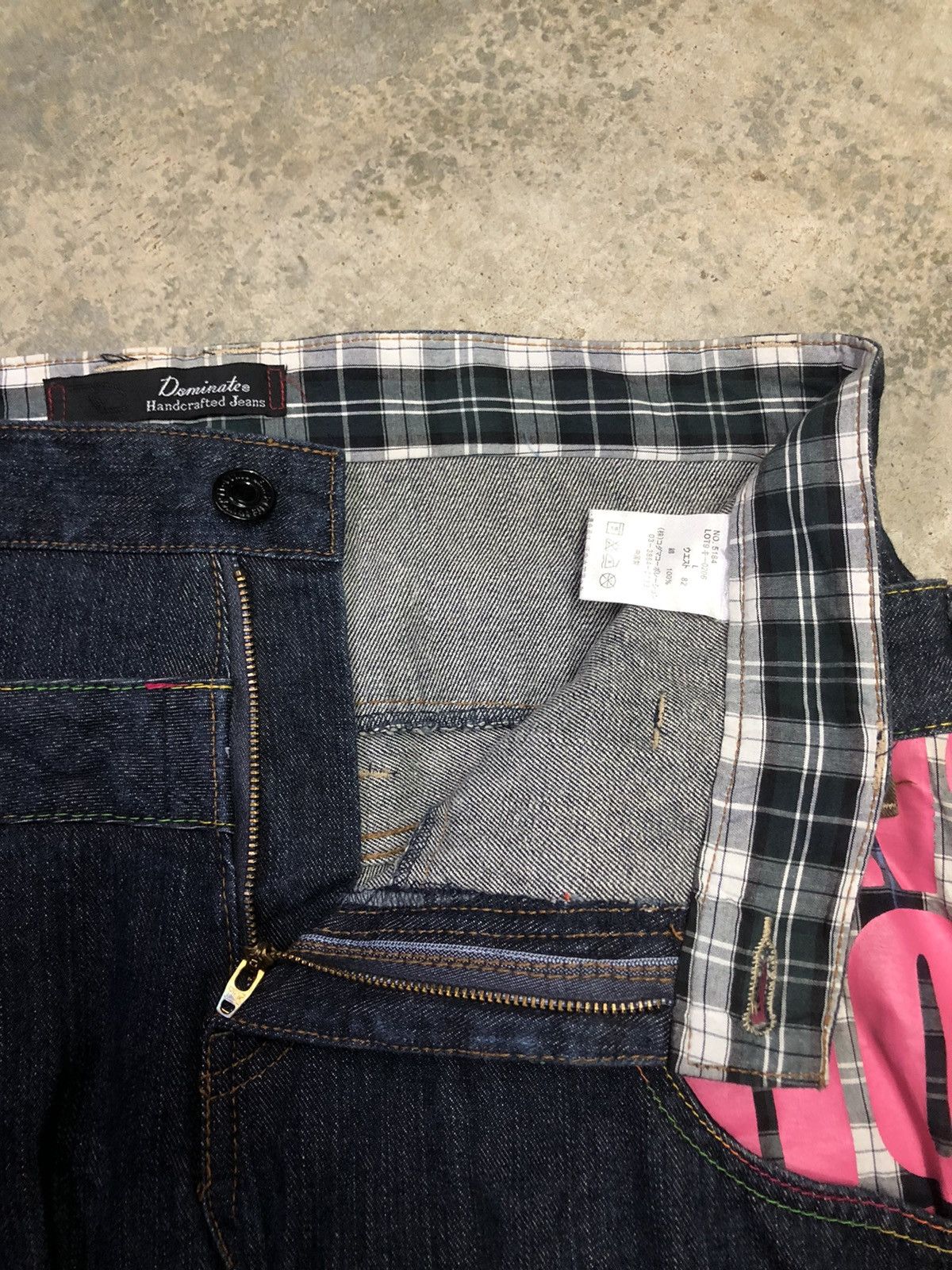 Japanese Brand Dominated Handcrafted Jean double waist zipper denim rare Size US 33 - 9 Thumbnail