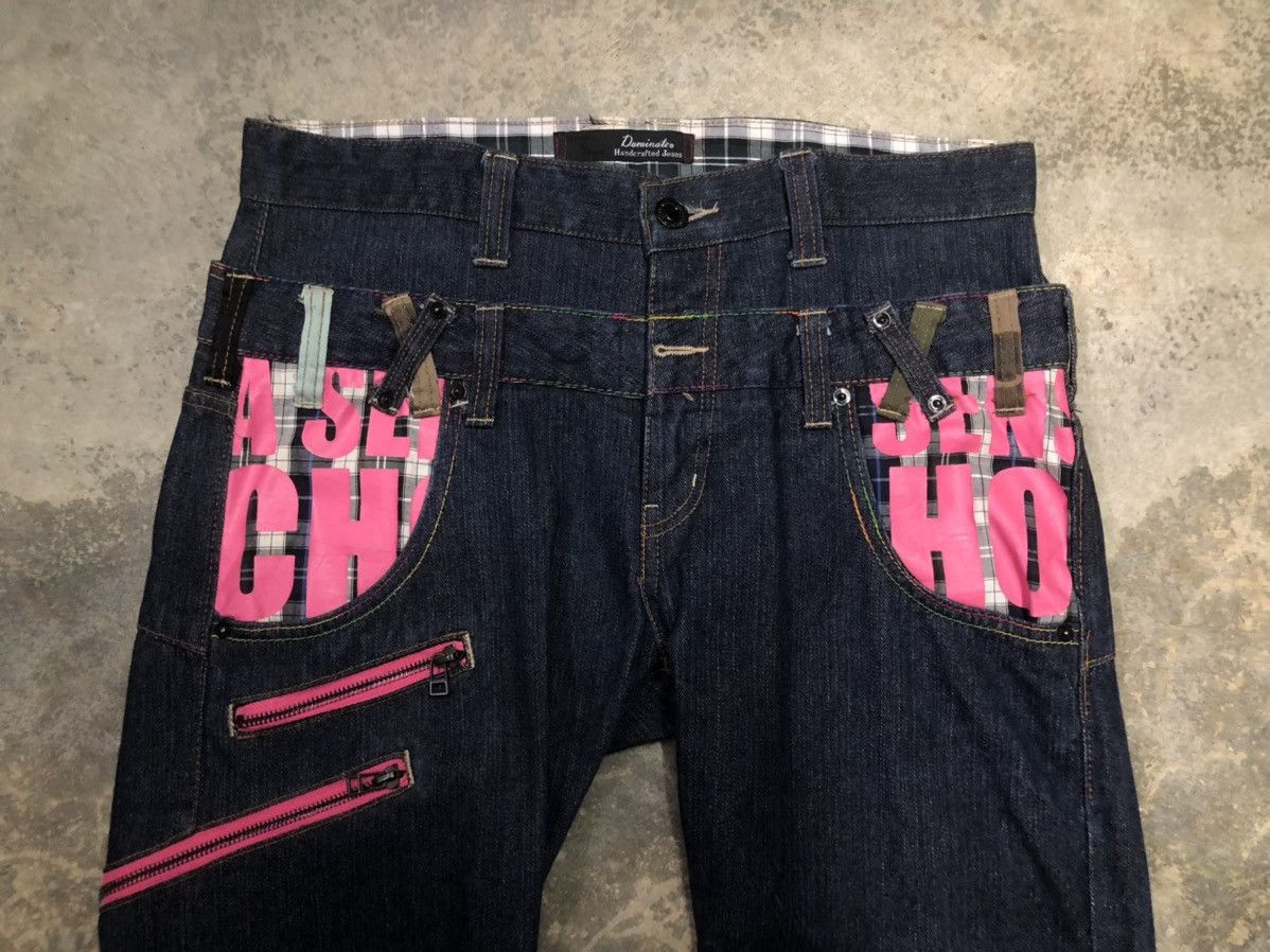 Japanese Brand Dominated Handcrafted Jean double waist zipper denim rare Size US 33 - 6 Thumbnail
