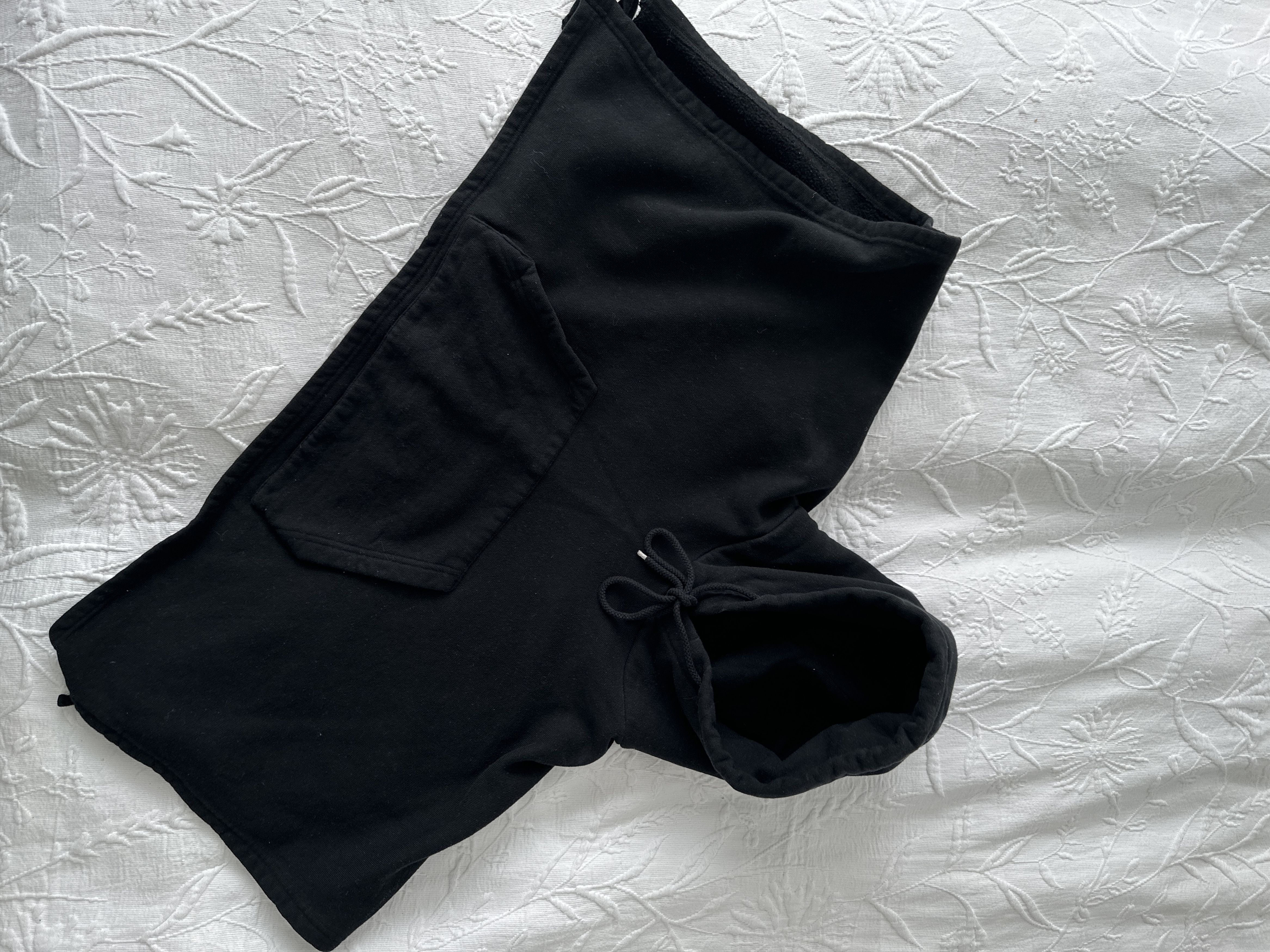 image of Facetasm Cropped Sleeveless Poncho Hoodie in Black, Men's (Size Small)