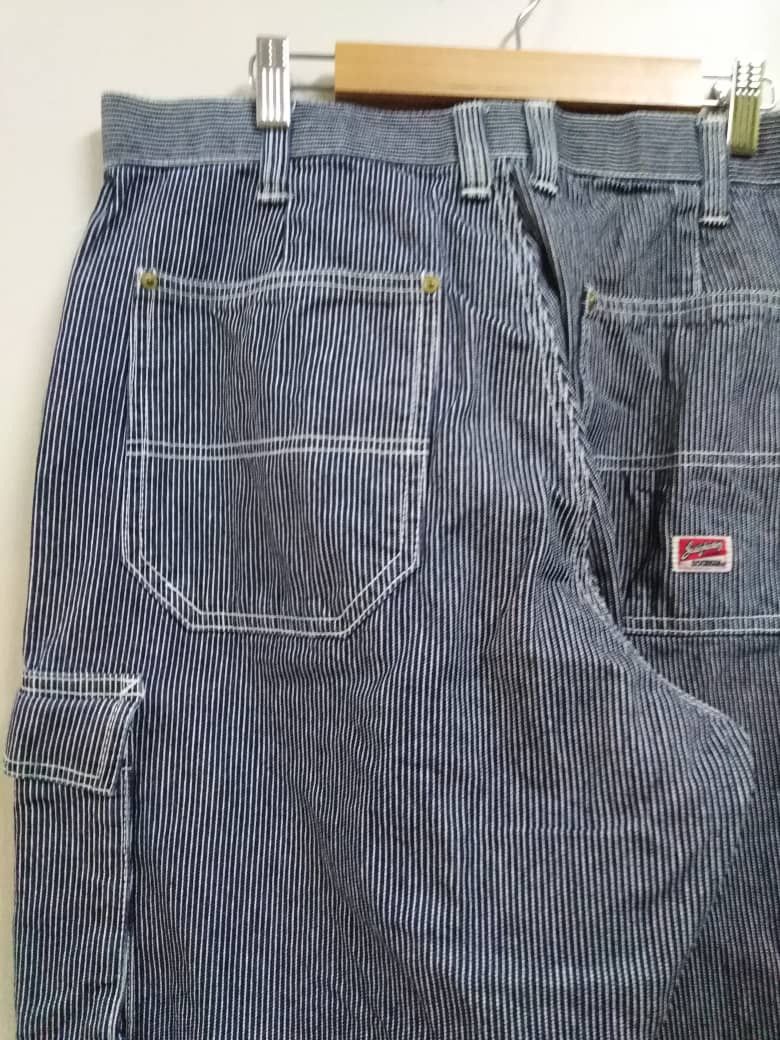 Sugar Cane Vintage Japan Cargo Carpenter Pant Hickory Stripe Dogman Size US 33 - 14 Thumbnail
