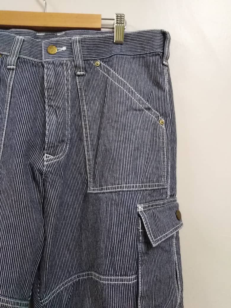 Sugar Cane Vintage Japan Cargo Carpenter Pant Hickory Stripe Dogman Size US 33 - 5 Thumbnail