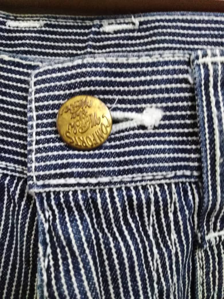 Sugar Cane Vintage Japan Cargo Carpenter Pant Hickory Stripe Dogman Size US 33 - 7 Thumbnail