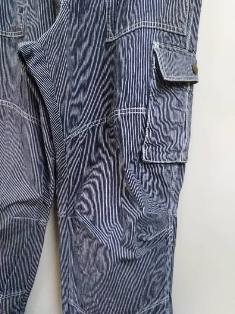 Sugar Cane Vintage Japan Cargo Carpenter Pant Hickory Stripe Dogman Size US 33 - 9 Thumbnail