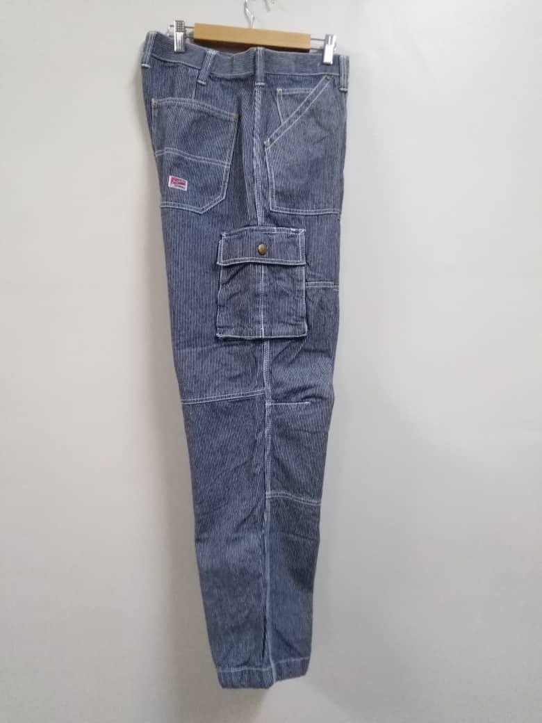 Sugar Cane Vintage Japan Cargo Carpenter Pant Hickory Stripe Dogman Size US 33 - 3 Thumbnail