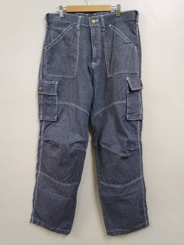 Sugar Cane Vintage Japan Cargo Carpenter Pant Hickory Stripe Dogman Size US 33 - 1 Thumbnail