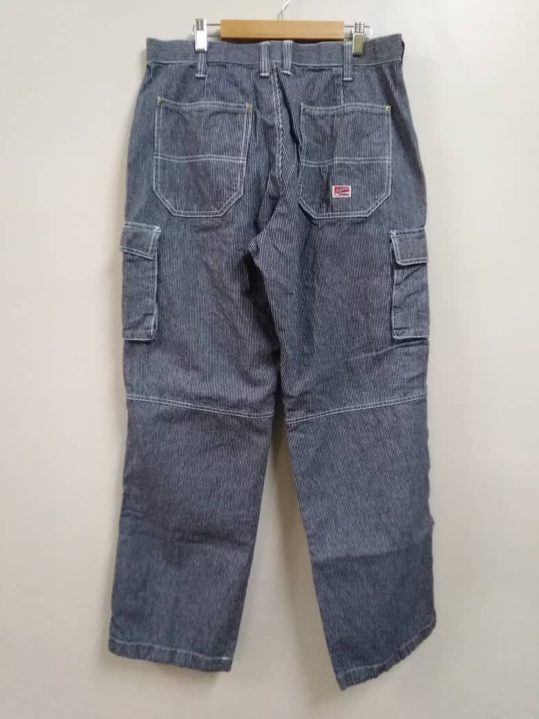 Sugar Cane Vintage Japan Cargo Carpenter Pant Hickory Stripe Dogman Size US 33 - 2 Thumbnail