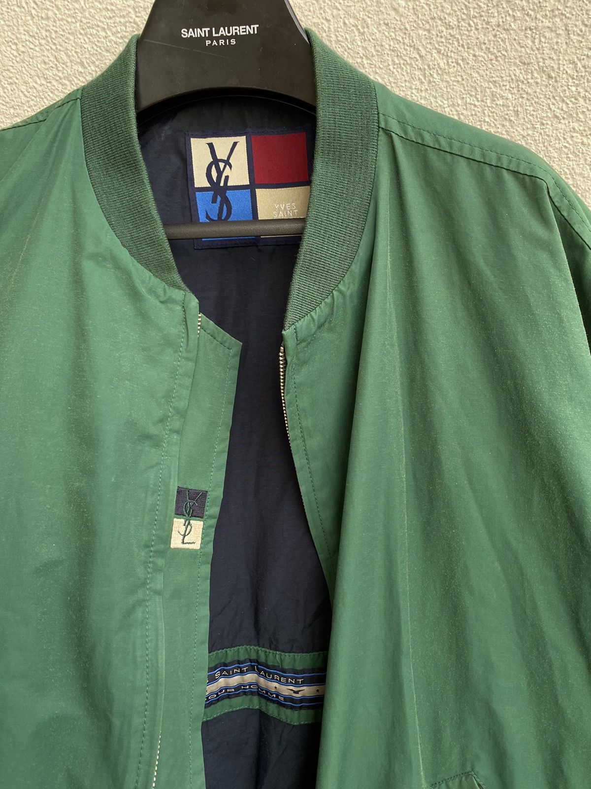 image of Vintage x YVES Saint Laurent Green 90’S YSL Bomber YSL Jacket, Men's (Size Medium)