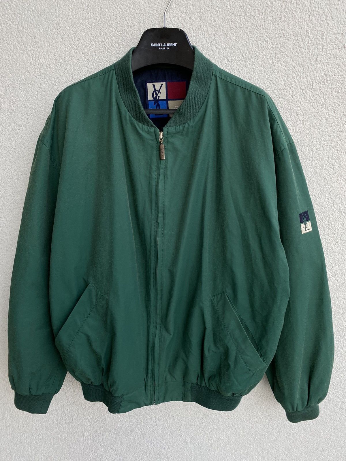 Yves Saint Laurent Green 90s YSL Bomber Vintage Jacket Yves Saint Laurent Size US M / EU 48-50 / 2 - 1 Thumbnail