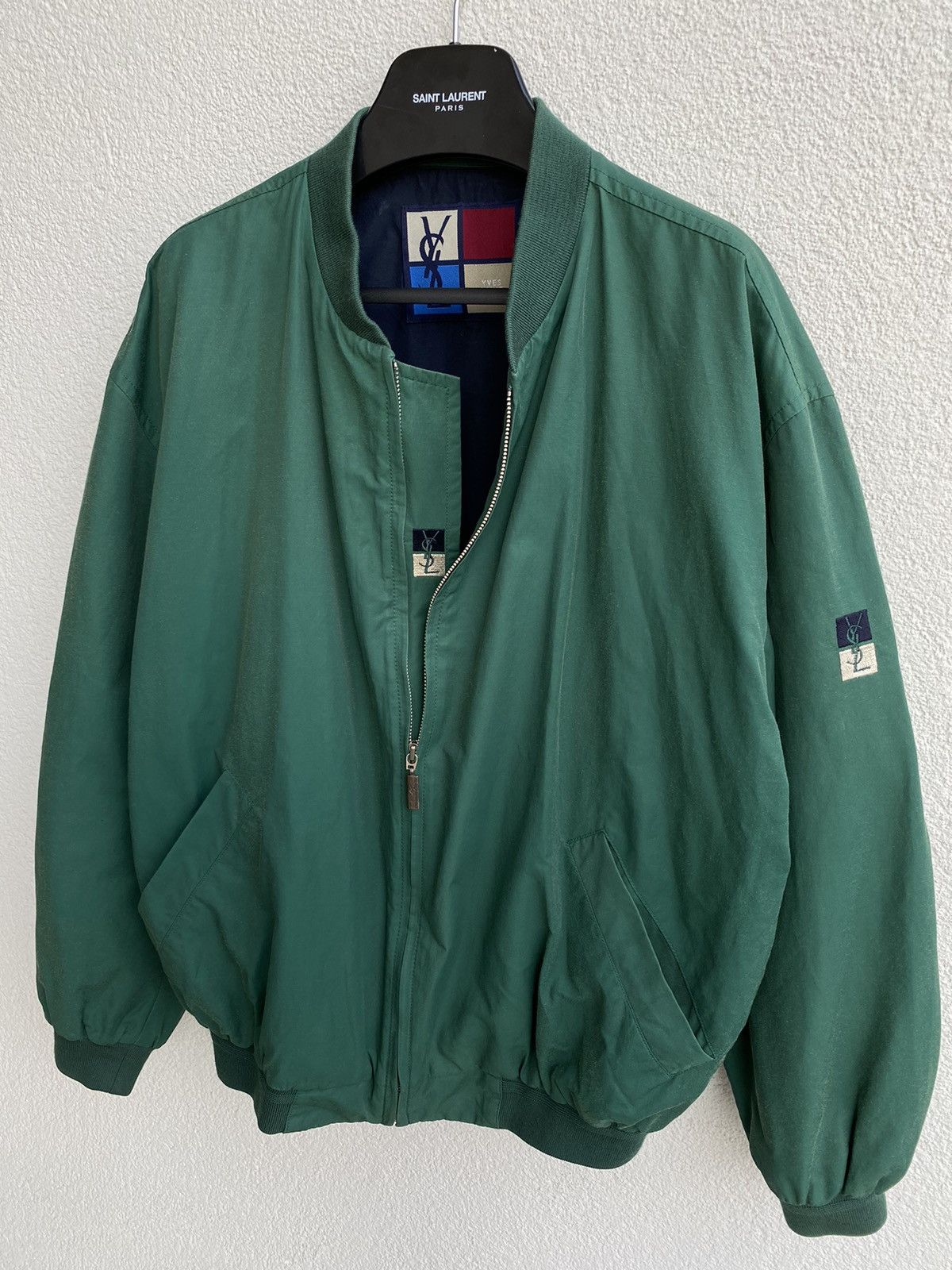 image of Vintage x YVES Saint Laurent Green 90’S YSL Bomber YSL Jacket, Men's (Size Medium)