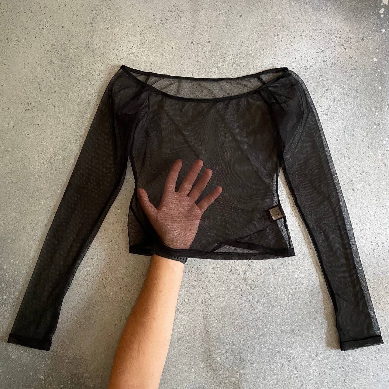 Y2k Avant Garde Full Mesh Black Top (rick owens style)