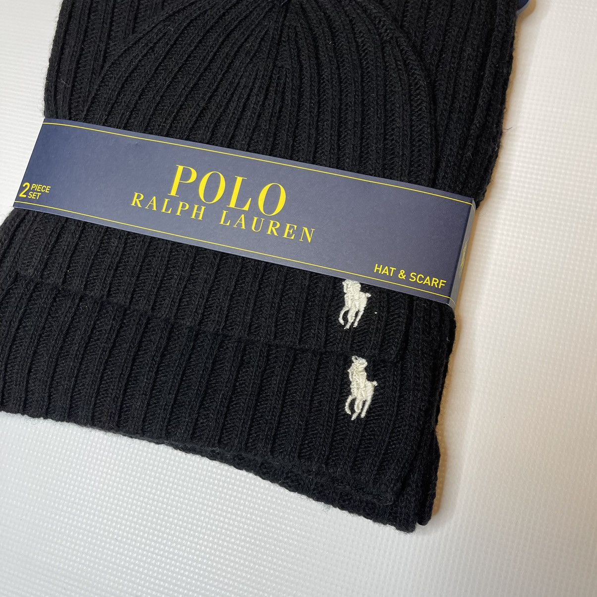 Polo Ralph Lauren Polo Ralph Lauren Black White Pony Beanie & Scarf Size ONE SIZE - 2 Thumbnail