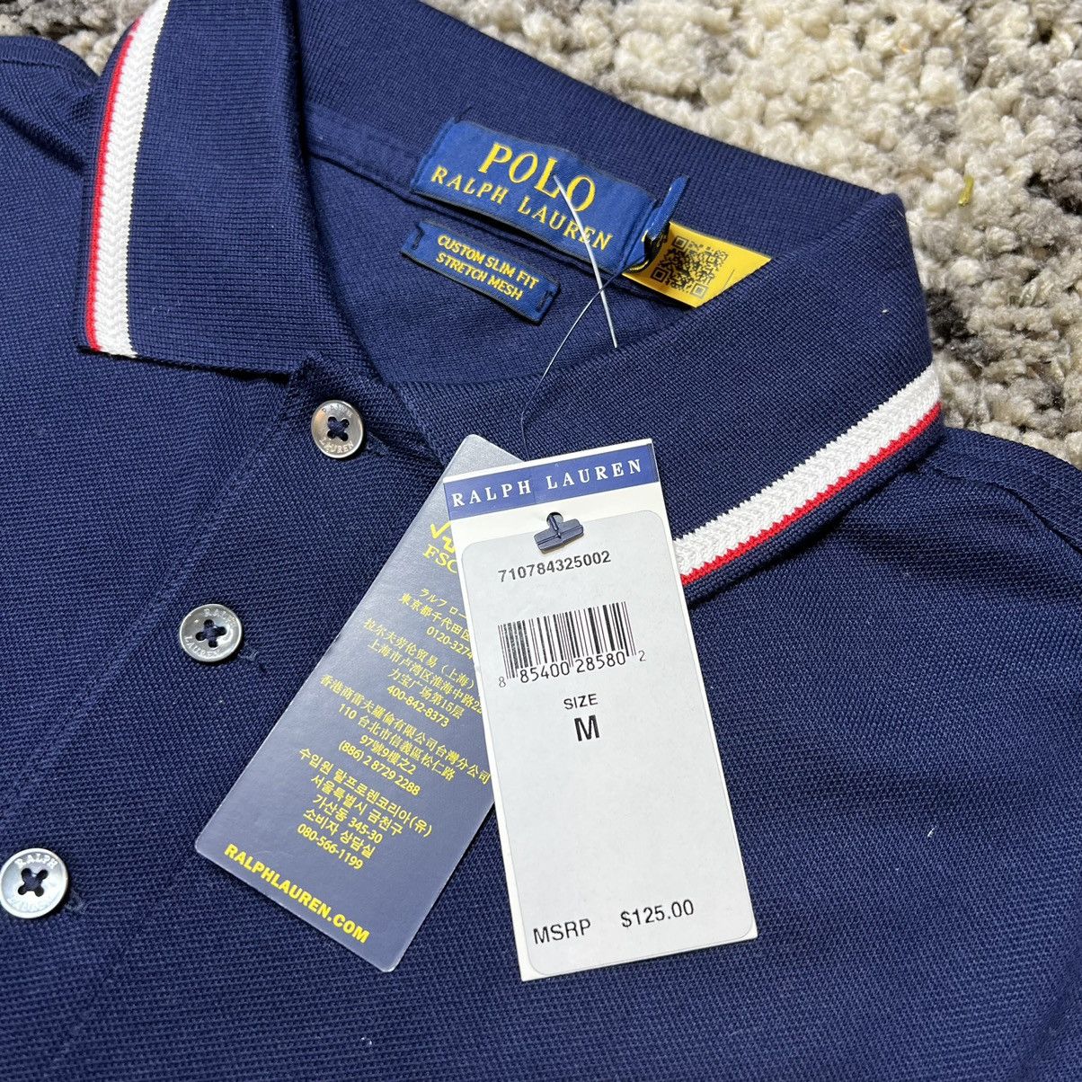 Polo Ralph Lauren $125 Polo Ralph Lauren Navy Striped Collar Red Polo Shirt Size US M / EU 48-50 / 2 - 3 Thumbnail