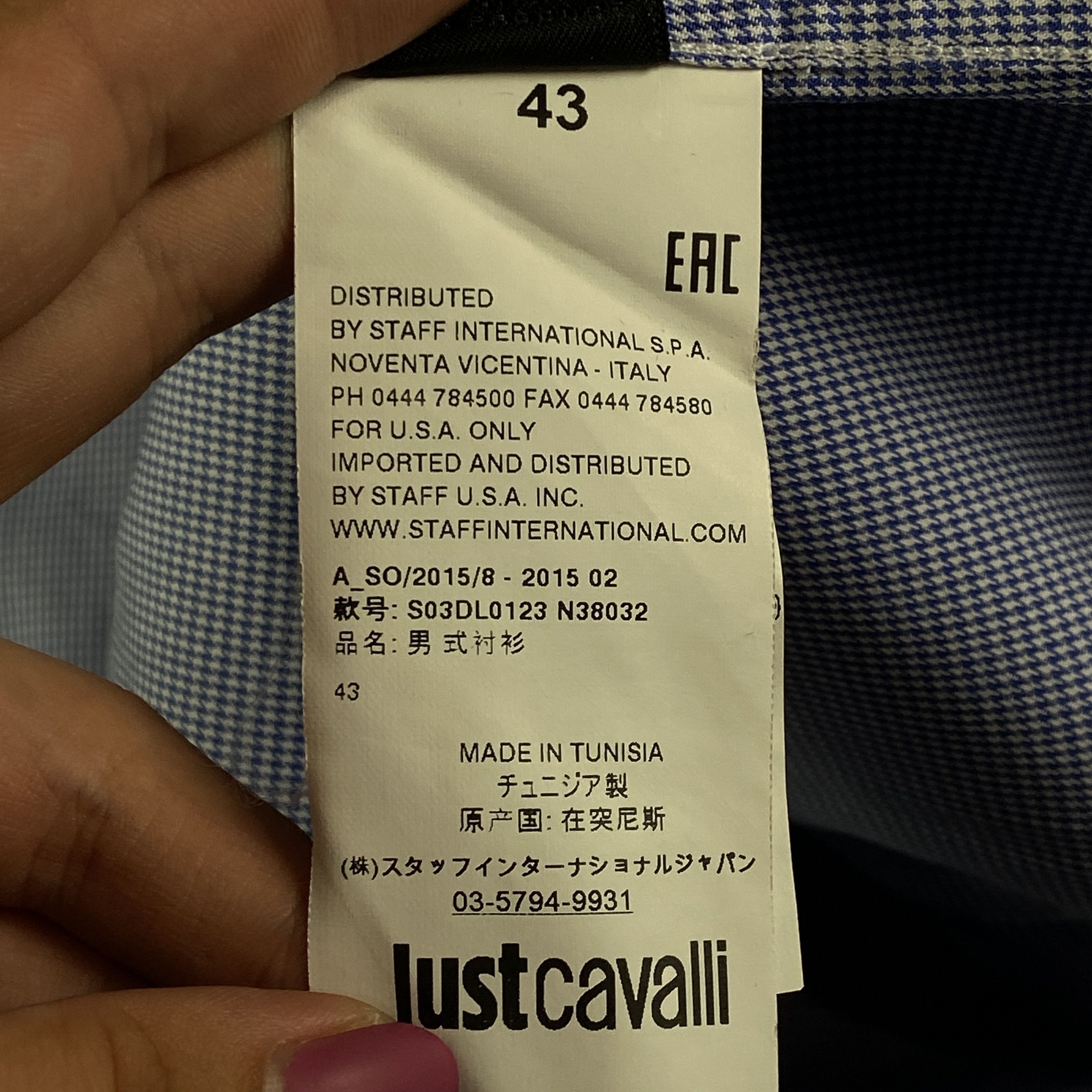 Just Cavalli Mens Long Sleeve Shirts Just Cavalli Size 43/17 Size US L / EU 52-54 / 3 - 7 Thumbnail