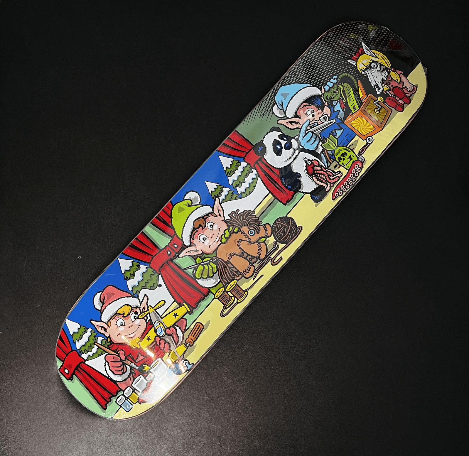 image of Strangelove Skateboards Strangelove Sean Cliver Elves Skateboard Deck in Blue, Men's