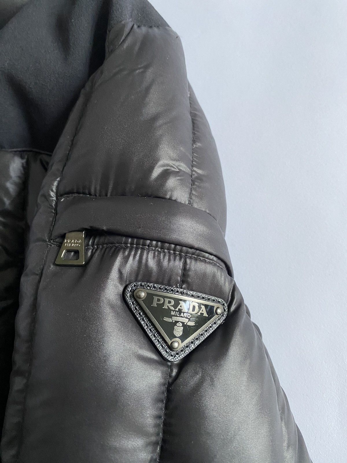 Prada Prada Tech Nylon Triangle Logo Puffer Jacket | Grailed