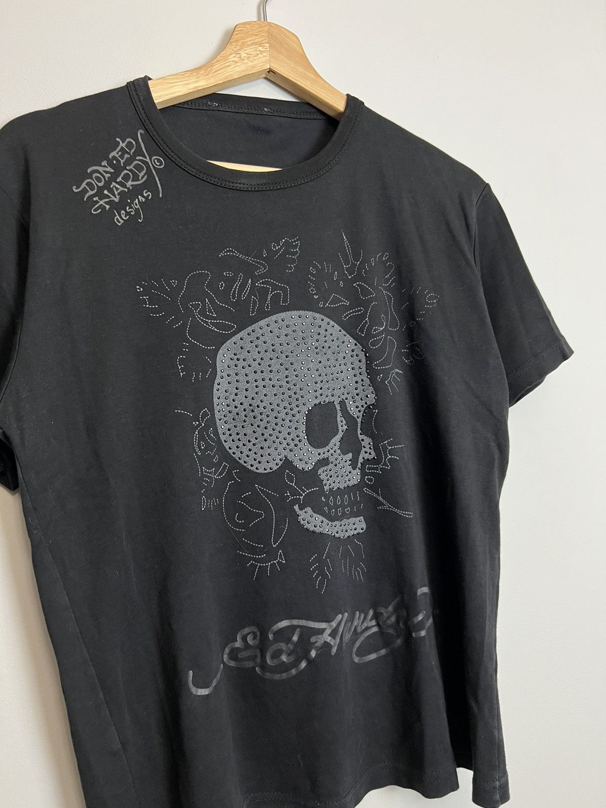 Christian Audigier VINTAGE ED HARDY SKULLS RARE Y2K Drip T-SHIRT Size M / US 6-8 / IT 42-44 - 2 Thumbnail